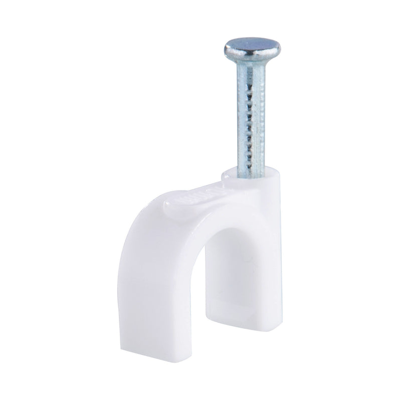 DETA 10mm White Round Cable Clips - 20 Pack