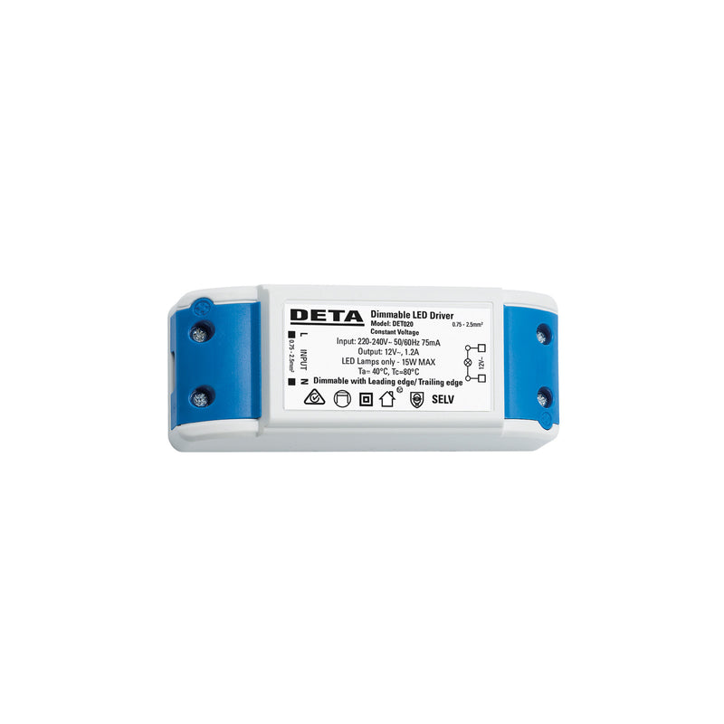 DETA 12V 15W Dimmable Electronic Transformer - For LED Globes