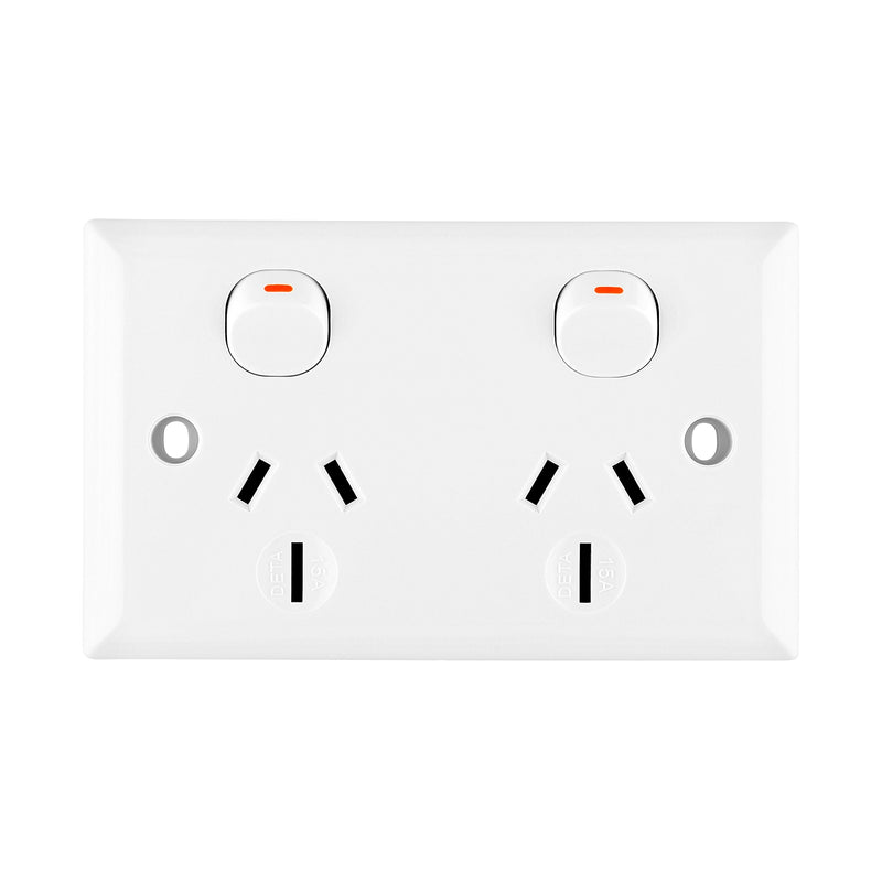 DETA 15 Amp Solid Plate Double PowerPoint