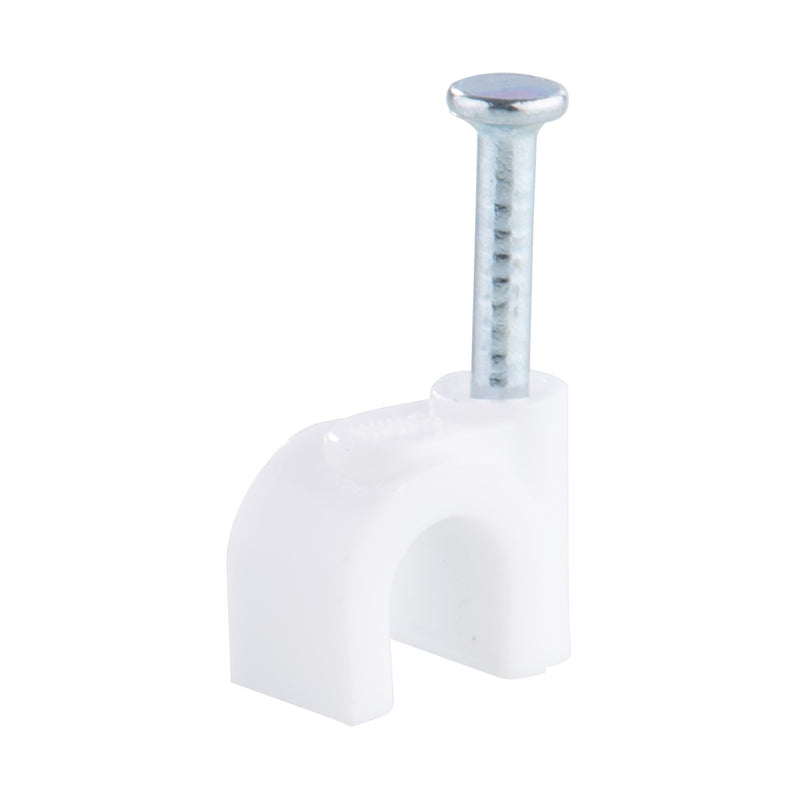 DETA 6mm White Round Cable Clips - 20 Pack