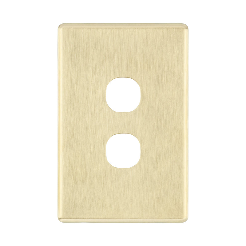 DETA Brushed Gold Finish S-Line 2 Gang Switch Cover Plate