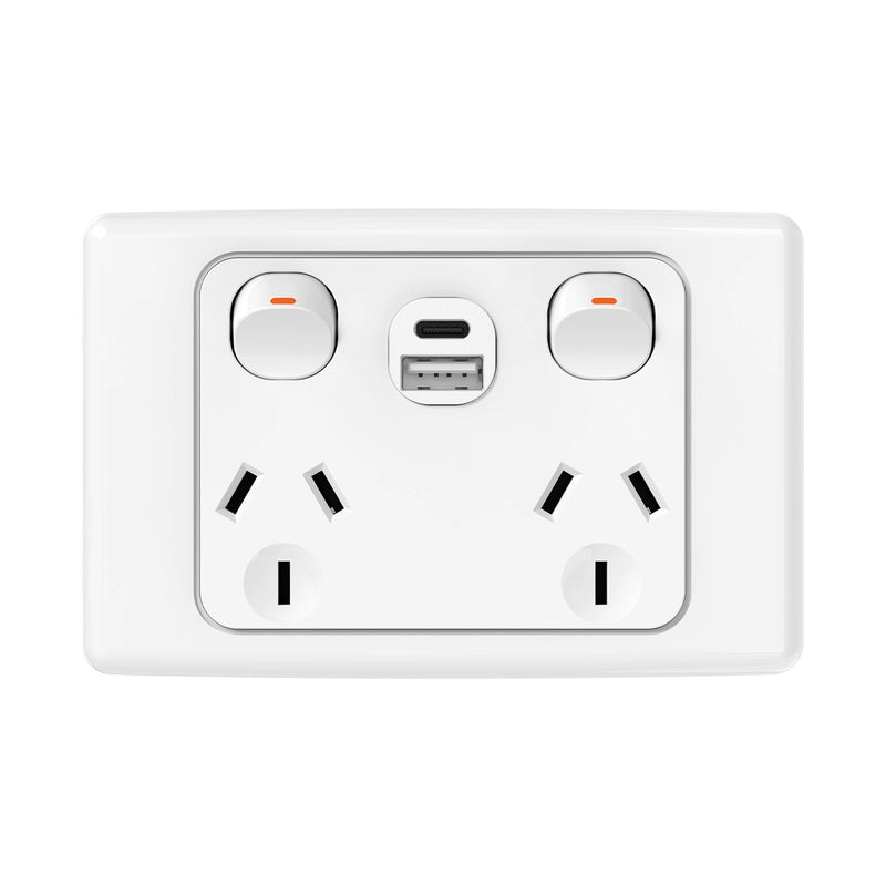 DETA Double Pole Double PowerPoint  with USB A+C