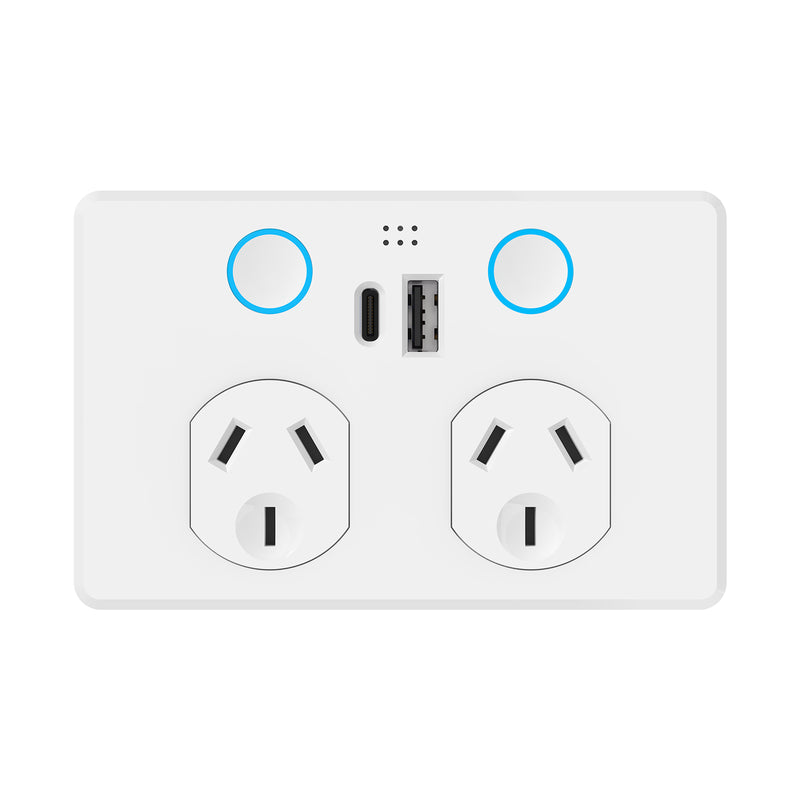 DETA GRID Smart Double PowerPoint  with USB A+C PD 20W Fast Charging