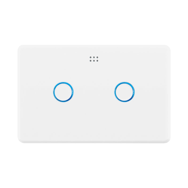 DETA Gloss White Grid Connect Smart Double Gang Touch Light Switch