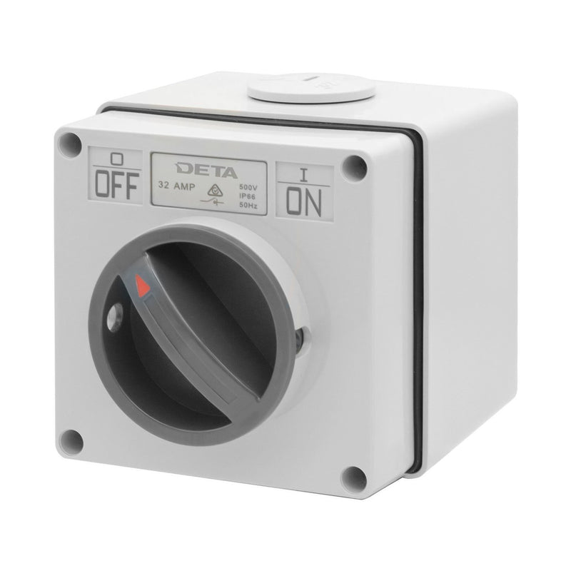 DETA IP66-Weatherproof 2 Pole 32A Isolator