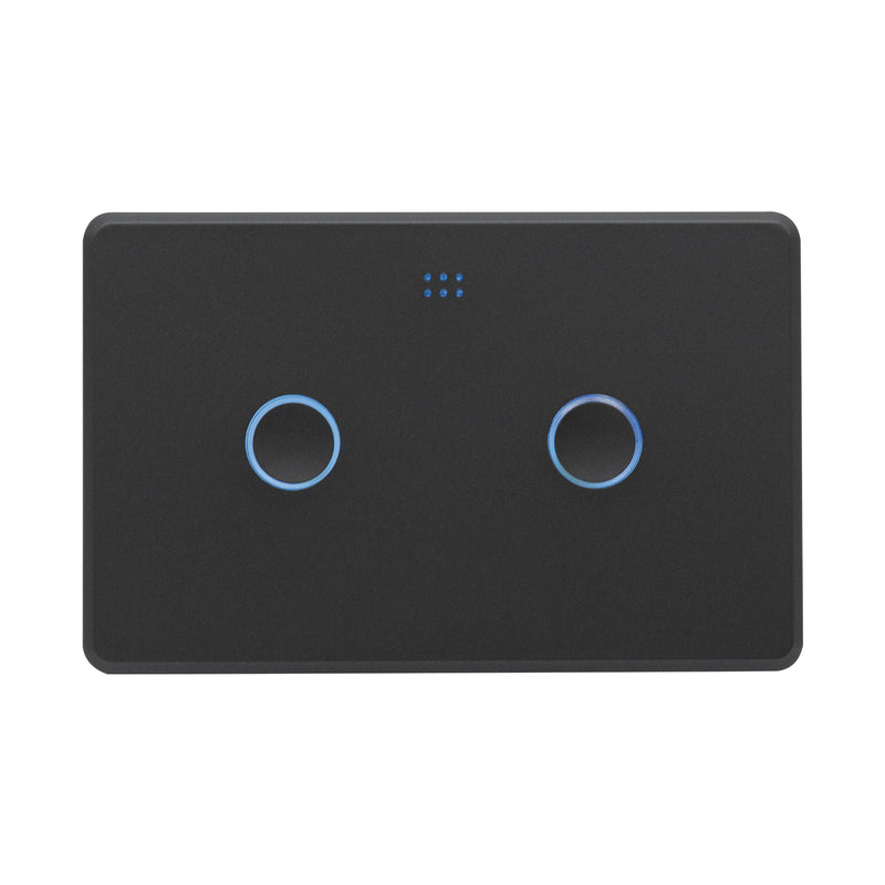DETA Matte Black Grid Connect Smart Double Gang Touch Light Switch