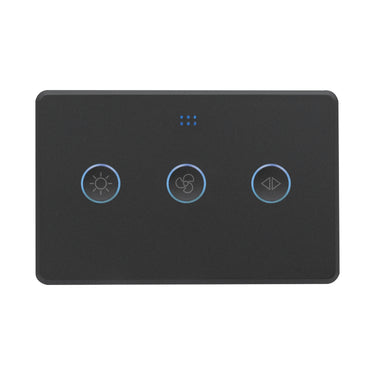 DETA Matte Black Grid Connect Smart Single Fan Speed Controller with Touch Light Switch