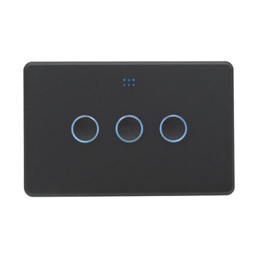 DETA Matte Black Grid Connect Smart Triple Gang Touch Light Switch