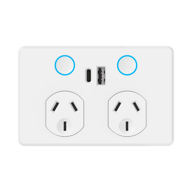DETA Touch Double PowerPoint  with USB A+C PD 20W Fast Charging