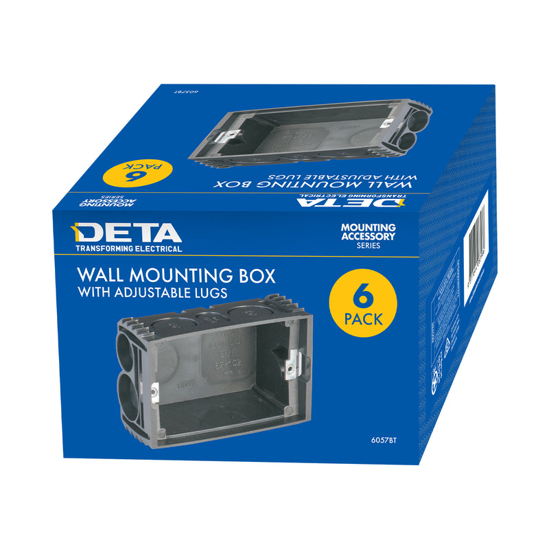 DETA Wall Mounting Box with Adjustable Lugs - 6 Pack