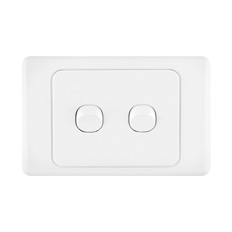 DETA White Double Gang Switch