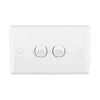 DETA White Double Solid Plate Switch