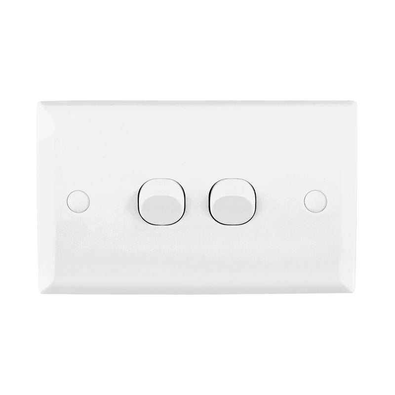 DETA White Double Solid Plate Switch