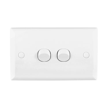 DETA White Double Solid Plate Switch