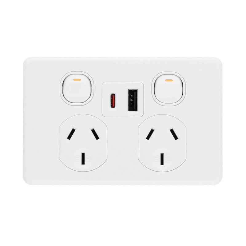 DETA X6 Double PowerPoint  with USB A+C PD 20W Fast Charging