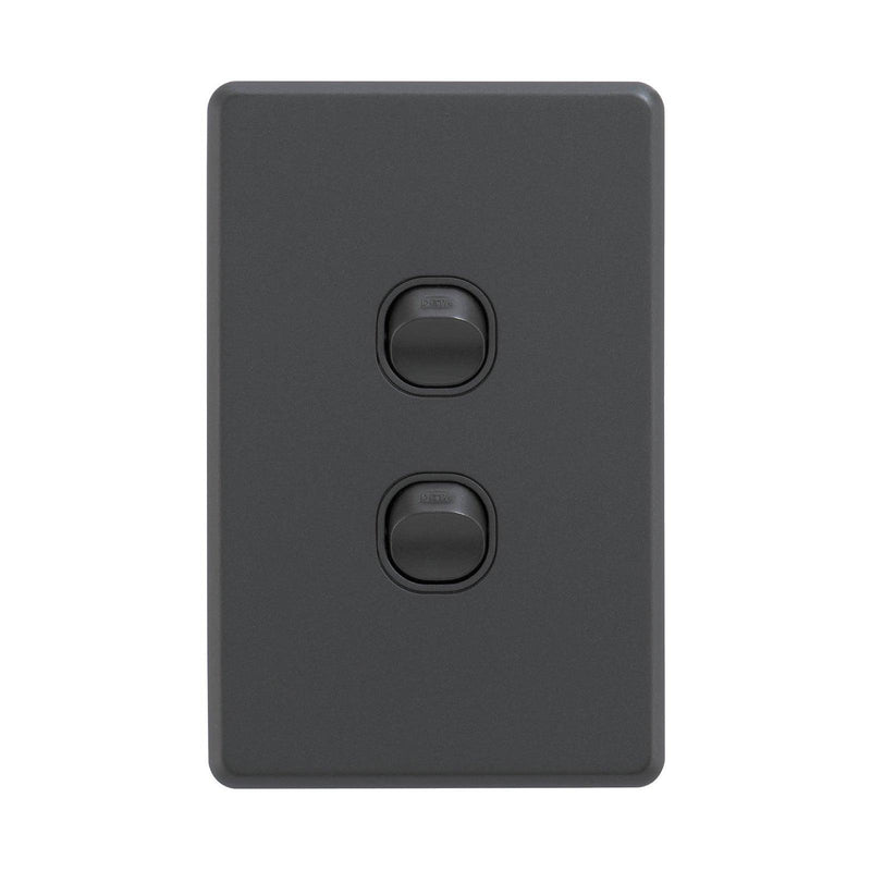 DETA X6 Matte Black Double Vertical Switch
