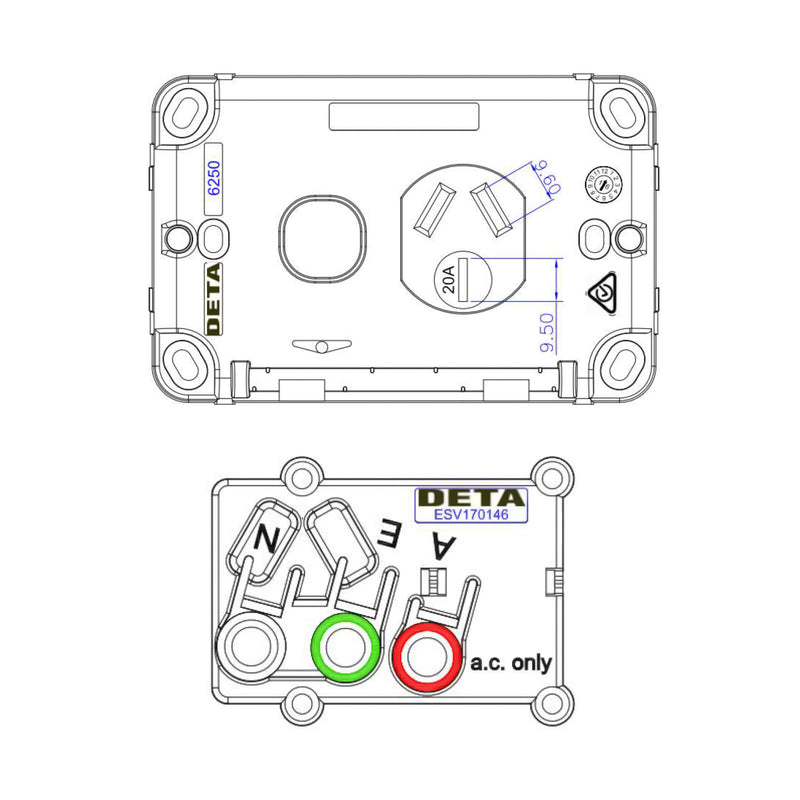 DETA X6 Series 20Amp Single PowerPoint