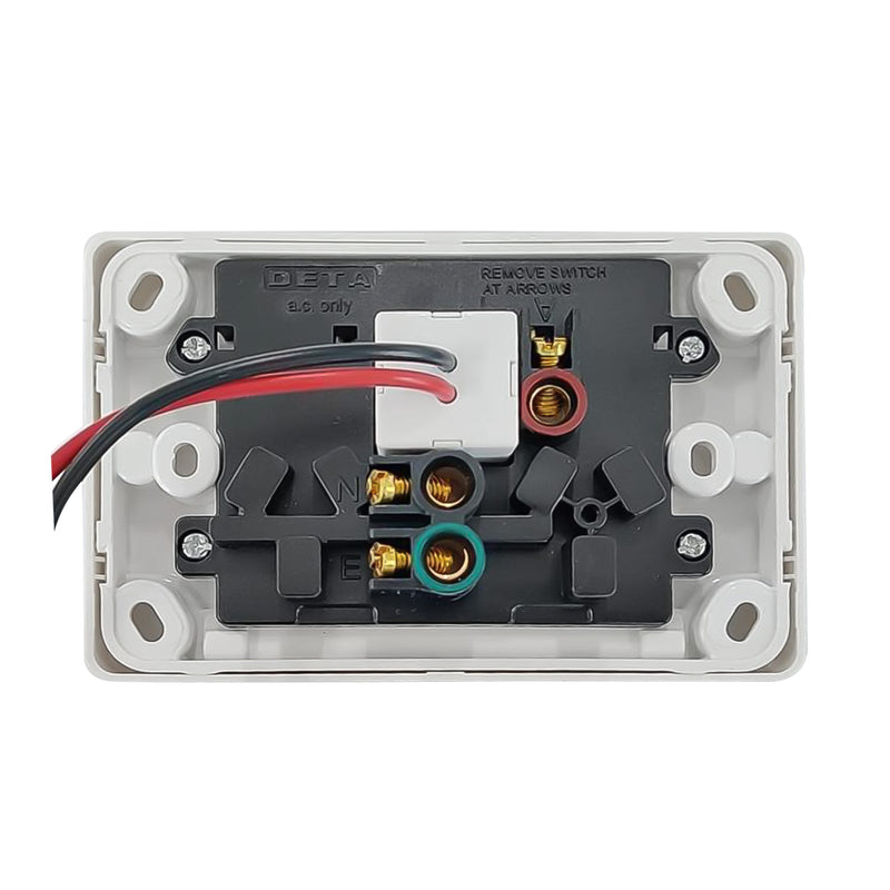 DETA X6 White Double PowerPoint with Dimmable Night Light Module