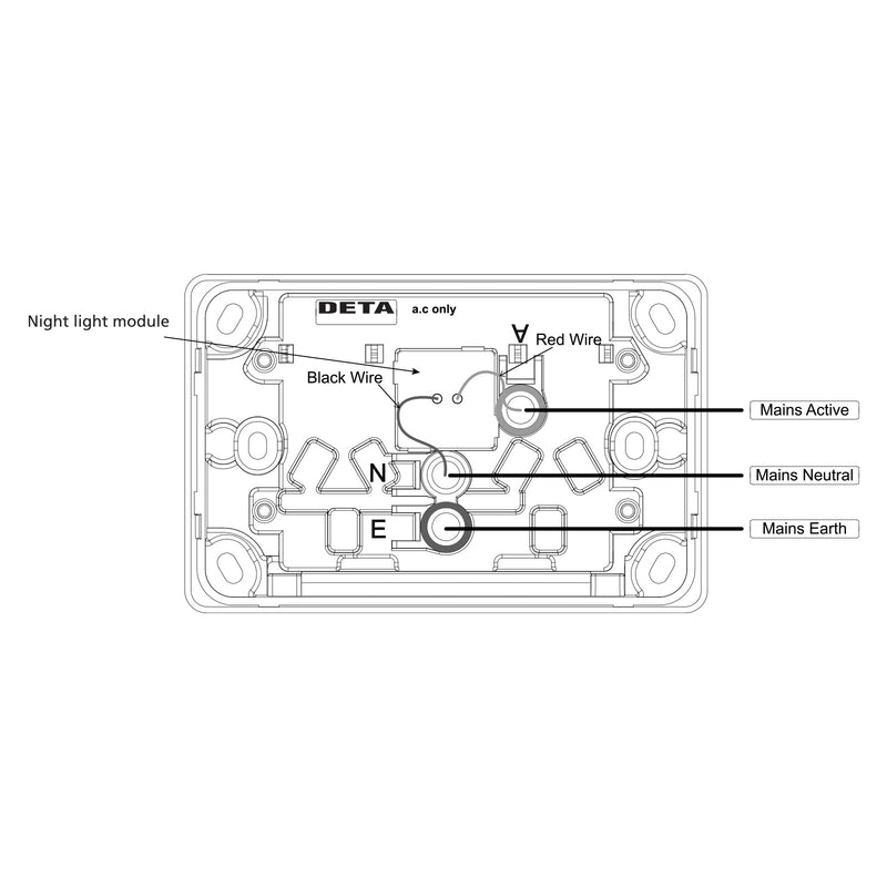 DETA X6 White Double PowerPoint with Dimmable Night Light Module