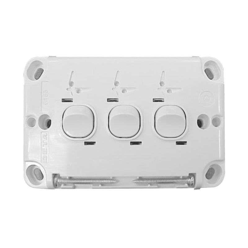 DETA X6 White Triple Horizontal Switch