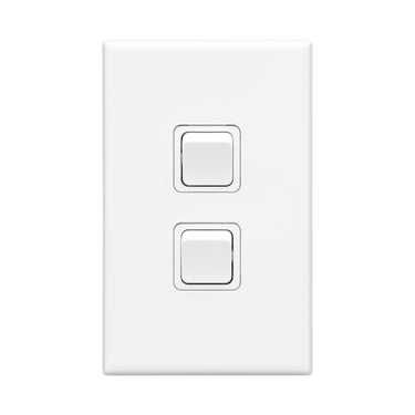 DETA X7 Matte White Vertical Double Gang Switch