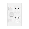 DETA X7 Matte White Vertical Double PowerPoint  with extra switch