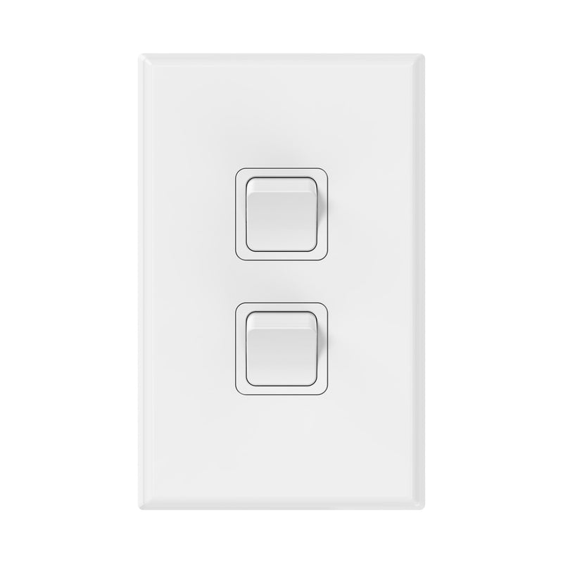 DETA X7 White Vertical Double Gang Switch