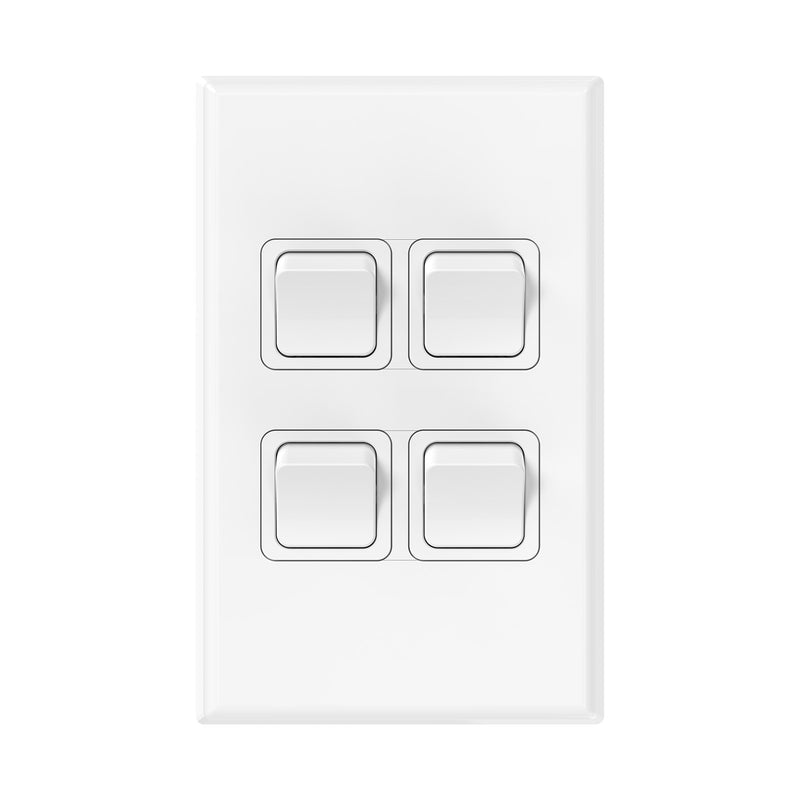 DETA X7 White Vertical Quad Gang Switch