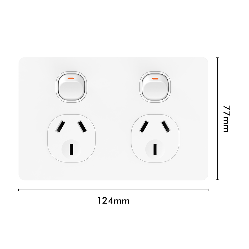 DETA White 1000 Series Double Power Point - Pack of 5