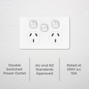 DETA White 1000 Series Double Power Point with Extra Switch