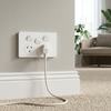 DETA White 1000 Series Double Power Point with Extra Switch