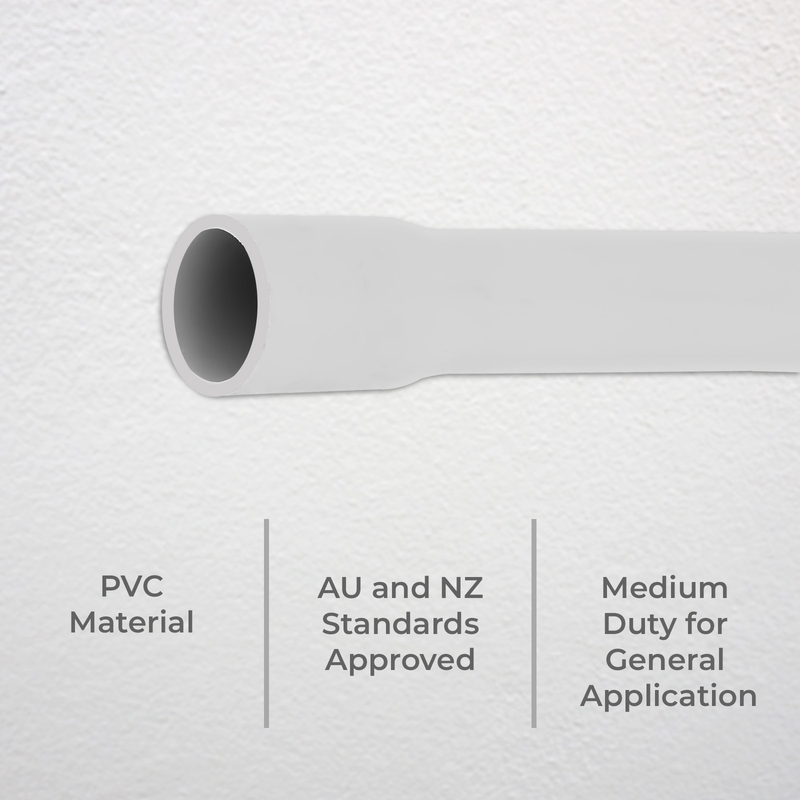 DETA 4m x 25mm Medium Duty Rigid PVC Conduit