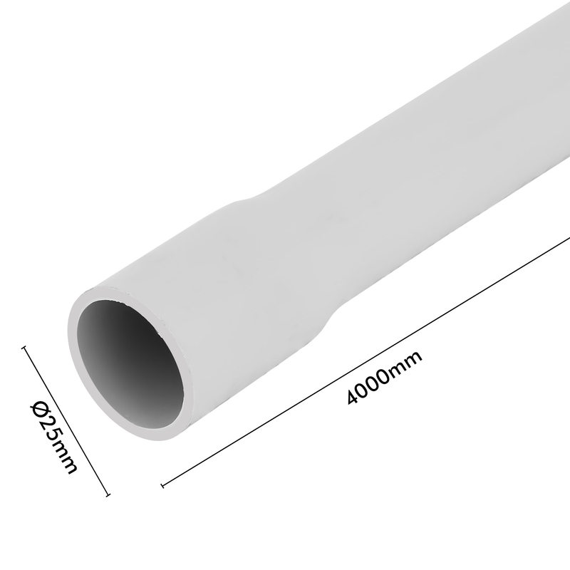 DETA 4m x 25mm Medium Duty Rigid PVC Conduit