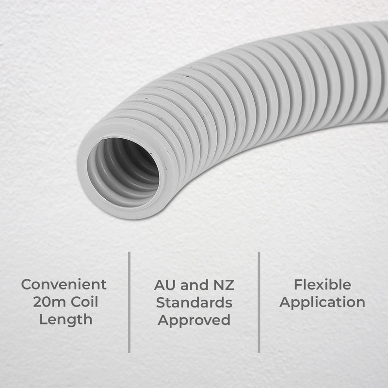 DETA 20m Medium Duty 25mm Corrugated Conduit