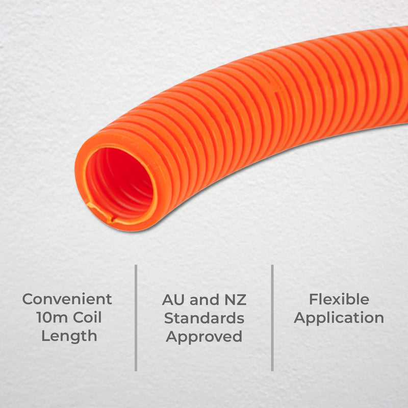 DETA 10m x 25mm Heavy Duty Corrugated Conduit