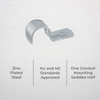 DETA 25mm Metal Conduit Half Saddle - Single Pack