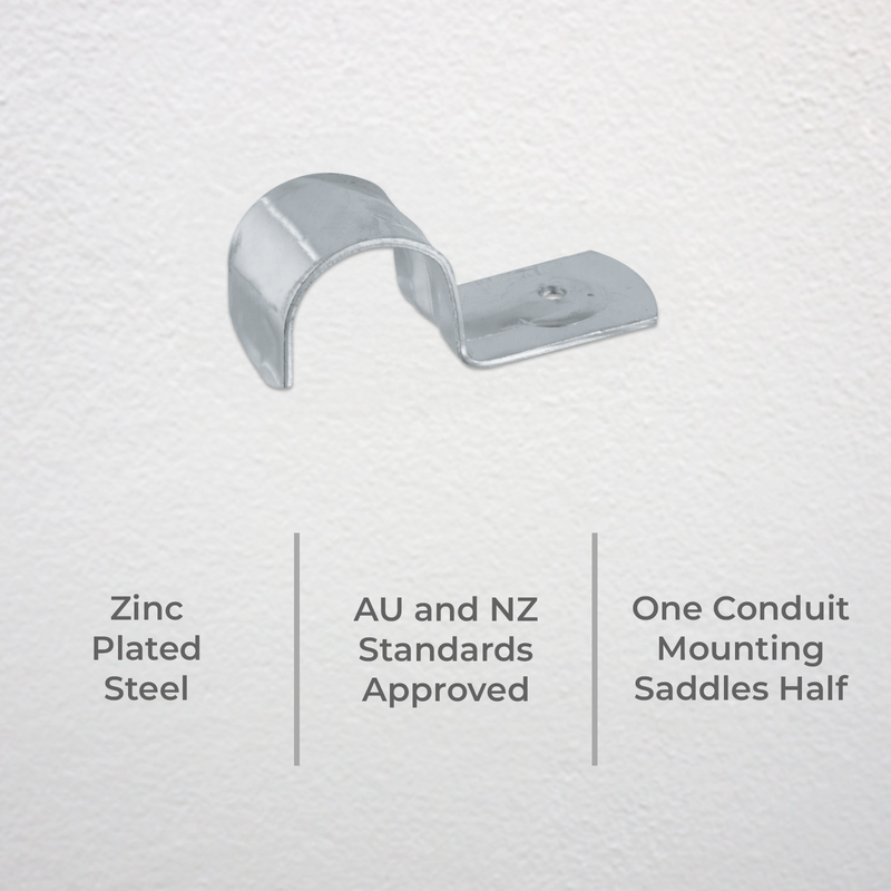 DETA 25mm Metal Conduit Half Saddle - Single Pack