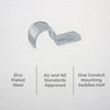 DETA 32mm Metal Conduit Half Saddle - Single Pack