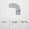 DETA 25mm PVC Conduit 90° Inspection Elbow Grey - Single Pack
