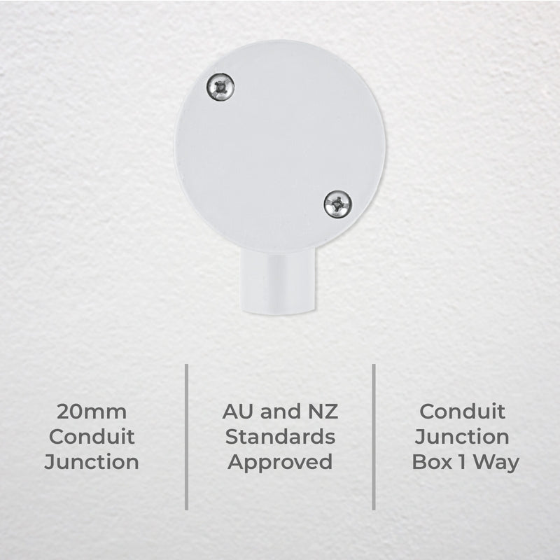 DETA 20mm 1-Way Conduit Left Hand Junction Box - Single Pack