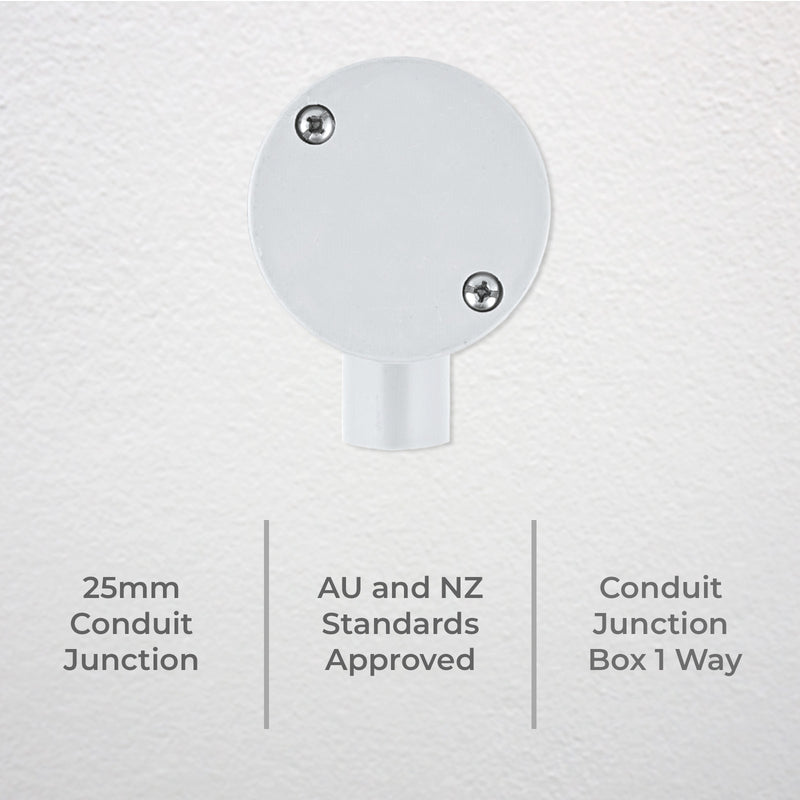 DETA 25mm 1-Way Conduit Left Hand Junction Box - Single Pack