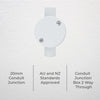 DETA 20mm 2-Way Conduit Left Hand Junction Box - Single Pack