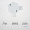 DETA 25mm 2-Way Right Hand Conduit Junction Box