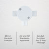 DETA 20mm 3-Way Round  Conduit Junction Box
