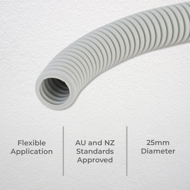 DETA 25mm x 10m Medium Duty Corrugated Conduit