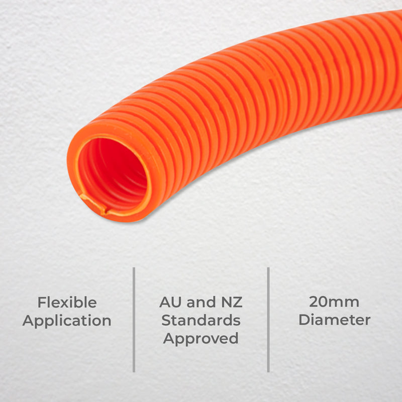 DETA 20mm x 10m Heavy Duty Corrugated Conduit