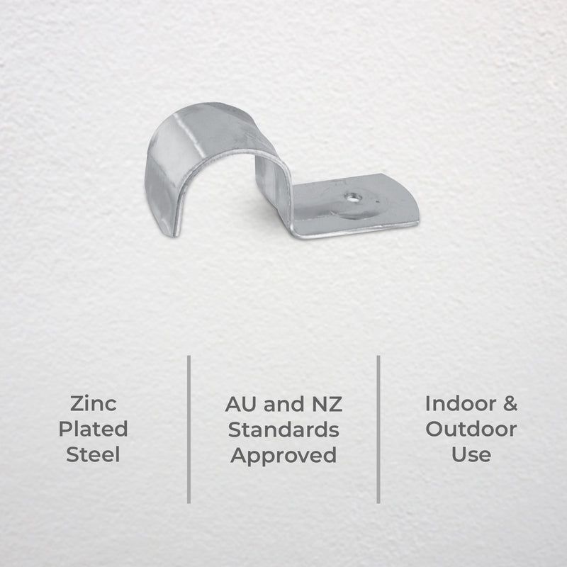 DETA 20mm Metal Conduit Mounting Half Saddle - Single Pack