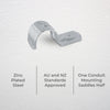 DETA 25mm Metal Conduit Half Saddle - Single Pack
