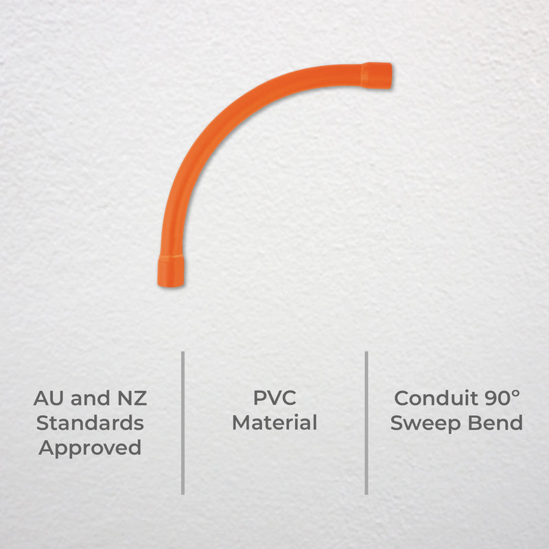 DETA 20mm 90° Heavy Duty Sweep Conduit Bend
