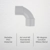 DETA 20mm Grey Conduit Elbow Bend - Single Pack